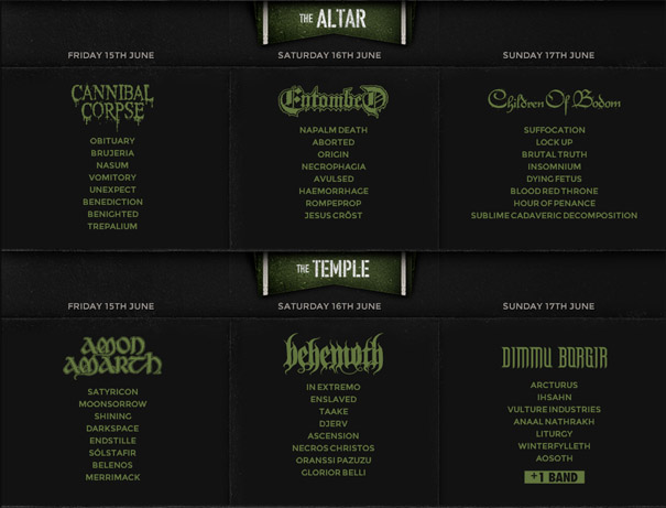 Hellfest 2012 - Running Order - Altar - Temple