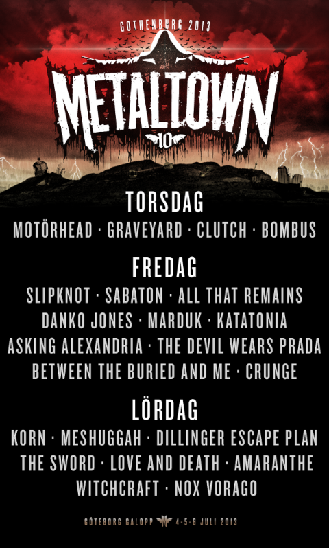 Metaltown 2013 Daily Schedule